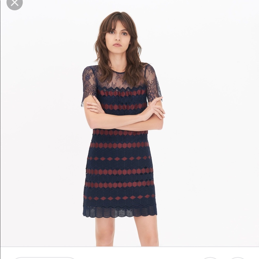 Sandro Adel geometrical lace dress- size S